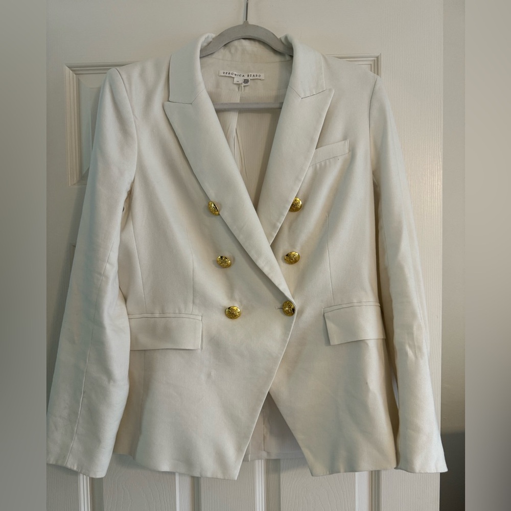 Veronica Beard white / gold blazer - size 14